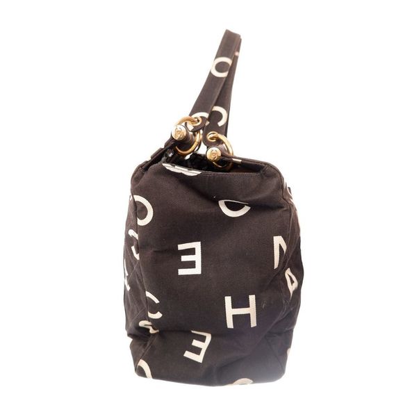 Chanel Logo Canvas Black and White Tote Bag - Picture 4 of 11